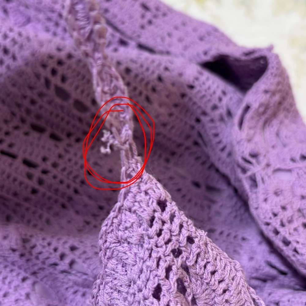 Vintage Y2K Moda International Lilac Crochet Slip Dress S/M Boho Festival Midi - Picture 10 of 11